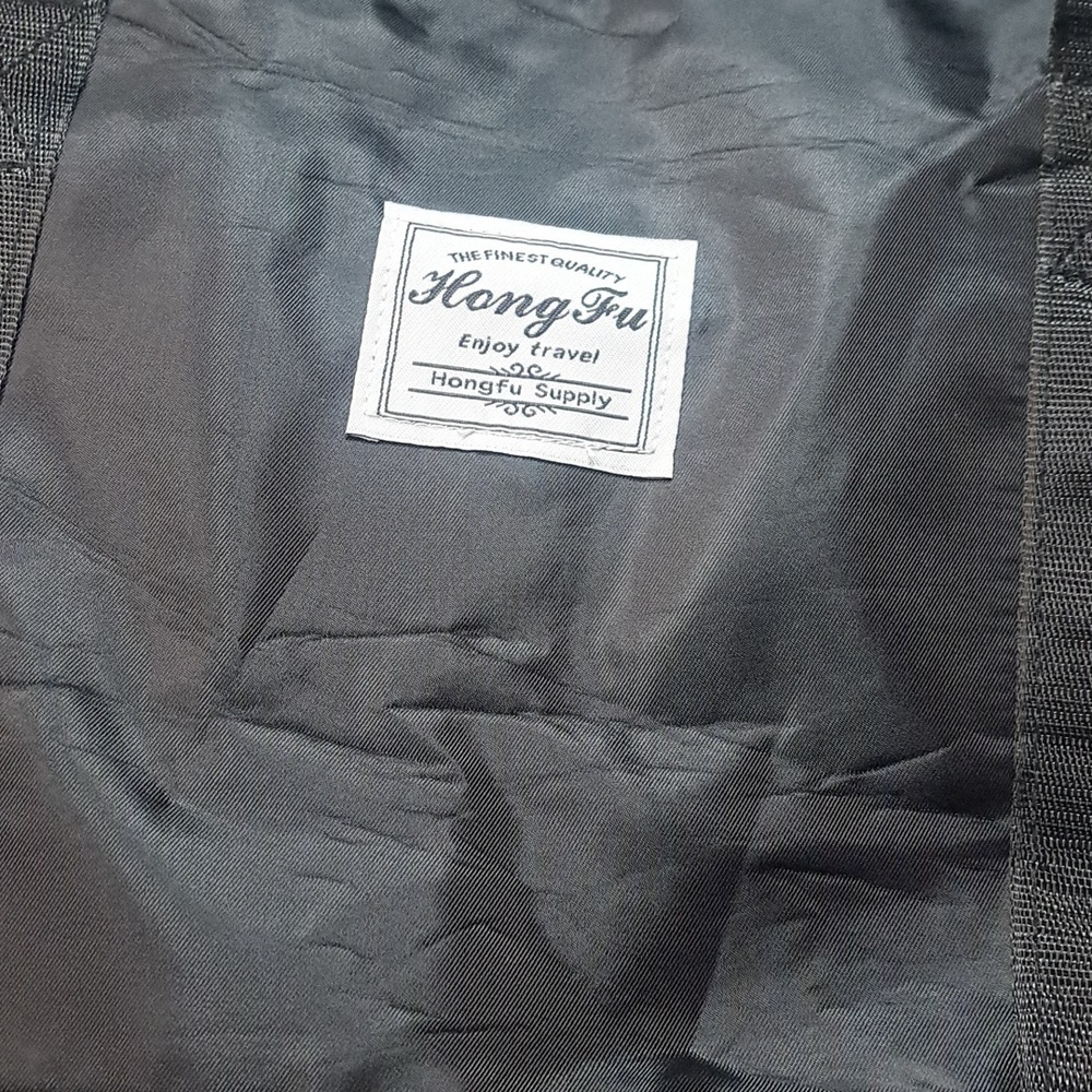 Black Gym Duffel Travel Bag Folds Down To Pack - Picture 7 of 7